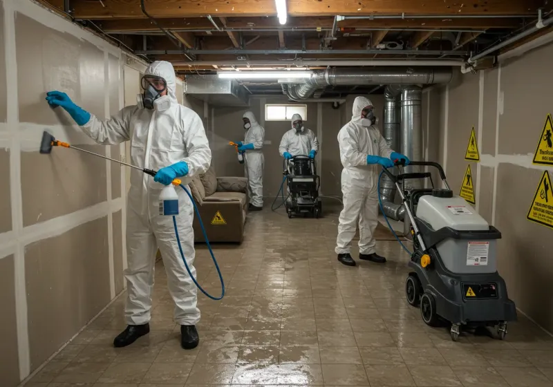Basement Moisture Removal and Structural Drying process in Fern Creek, KY
